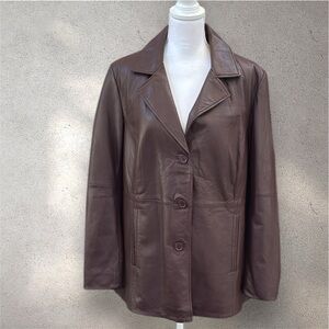 Excelled Collection Brown Leather Jacket